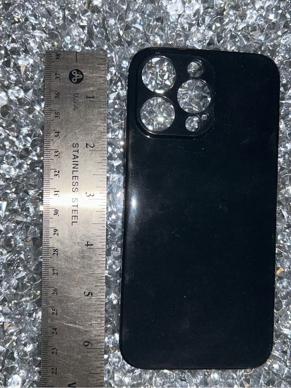 iPhone 15 pro Black Glossy Camera Phone Case - Protective Slim Cover